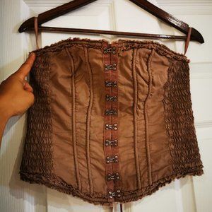 Forest pixie brown cotton corset fairycore
